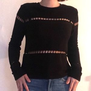 Black Sweater with Hole Detailing